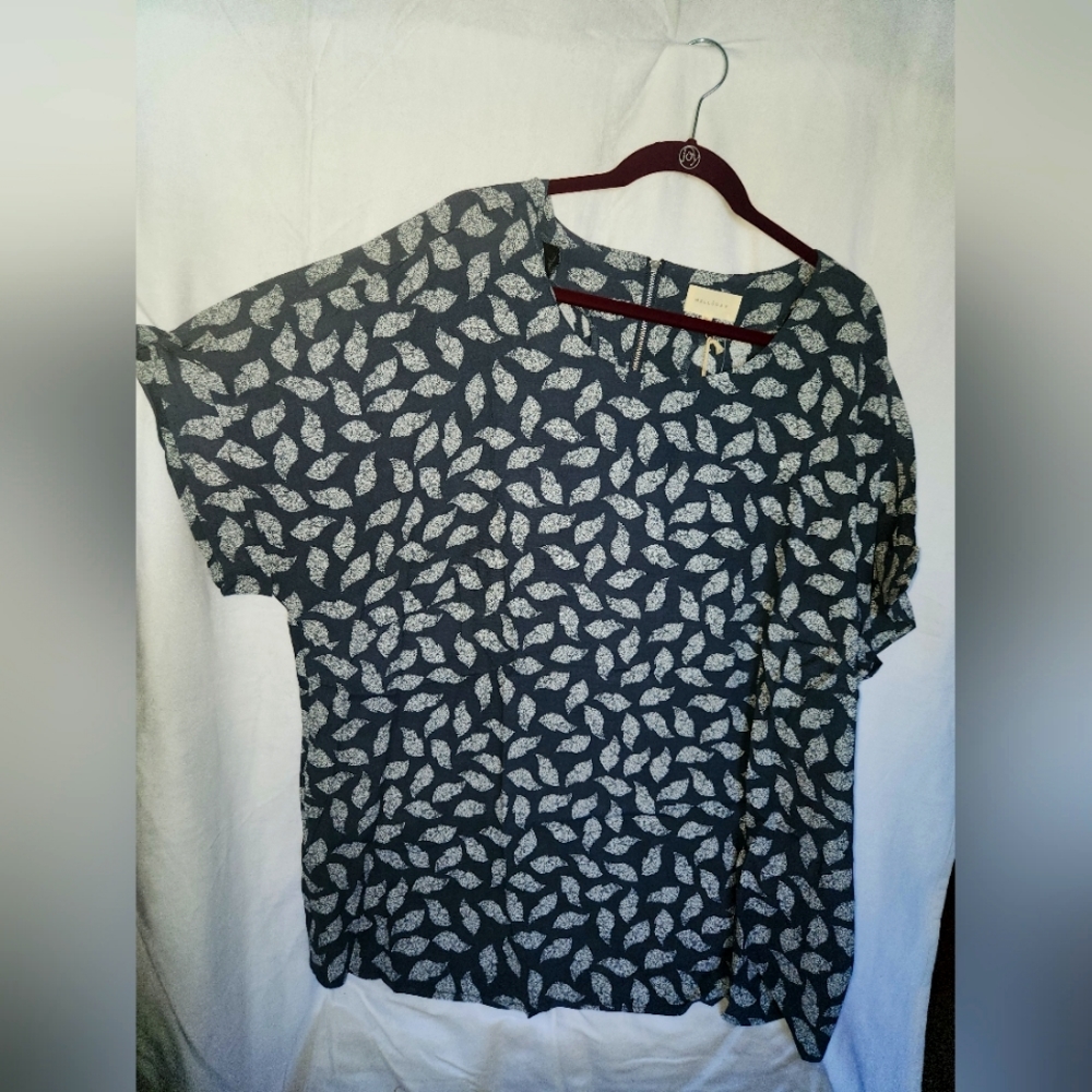 Melloday 2x blouse in teal and cream. Brand new with tags